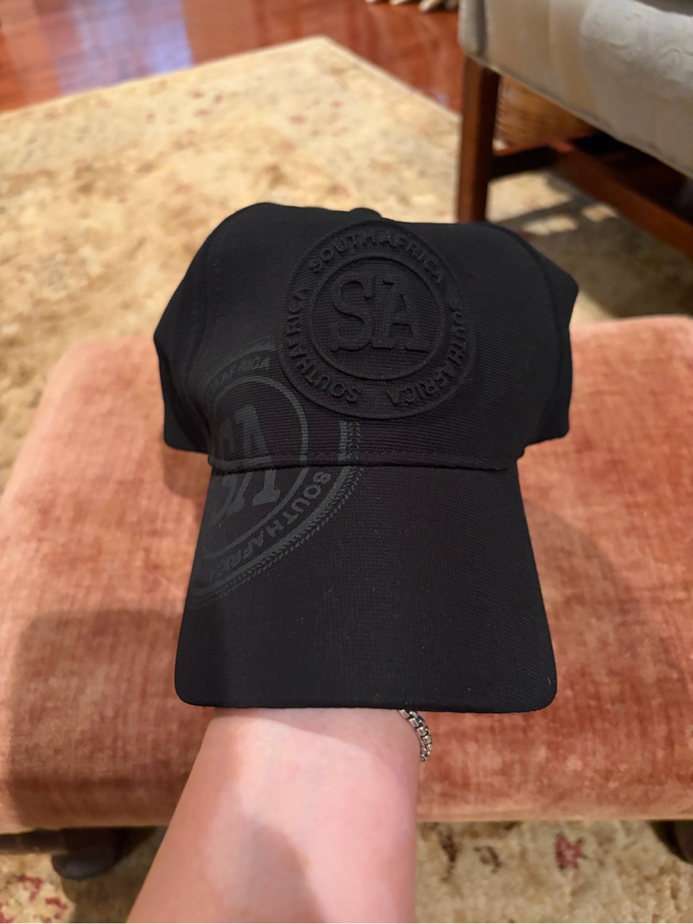 Robin Ruth South Africa Embossed Logo Black Baseball Cap hat